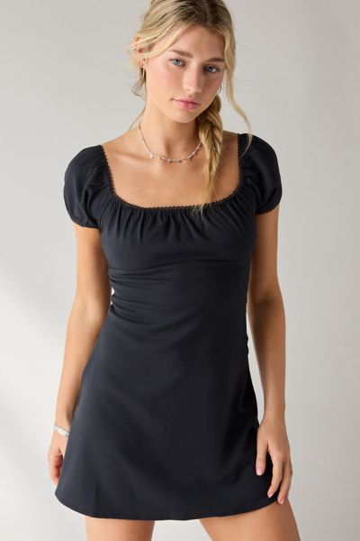 Kimchi Blue Meet Me Square Neck Puff Sleeve Mini Dress