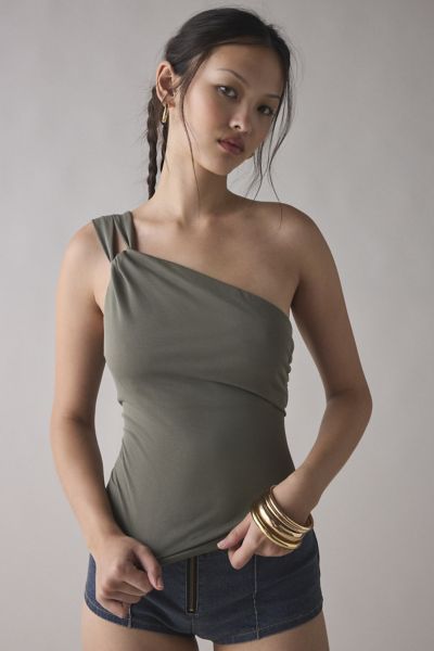 UO Carson Asymmetrical Twist One-Shoulder Top
