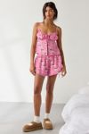 Out From Under Goodnight Kiss Flayway Cami + Micro Short Satin Pajama Set