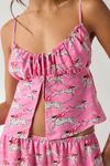 Out From Under Goodnight Kiss Flayway Cami + Micro Short Satin Pajama Set