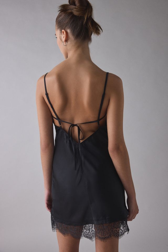 Out From Under Goodnight Kiss Lace Trim Cowl Neck Satin Slip | Urban  Outfitters