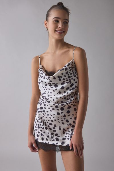 Out From Under Goodnight Kiss Lace Trim Cowl Neck Satin Slip