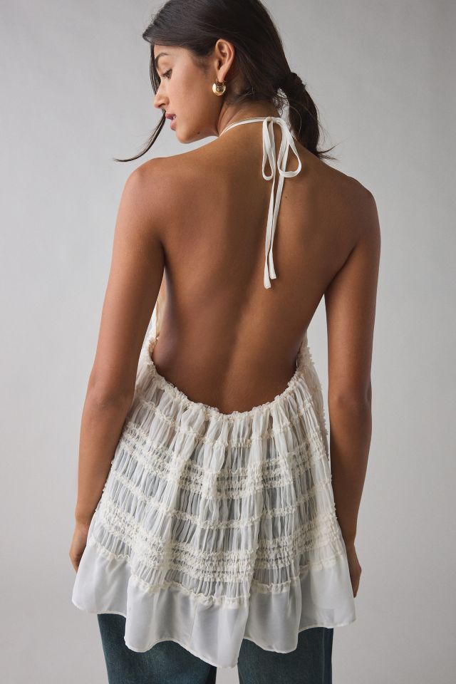 Kimchi Blue Edith Ruffle Babydoll Tunic Halter Top #3