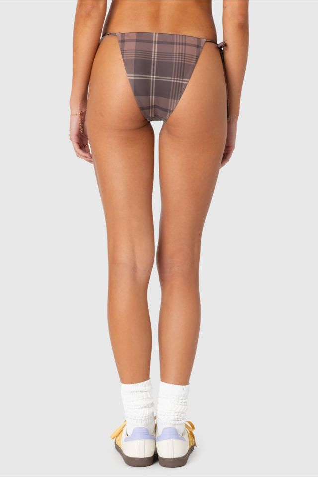 Edikted Wilhelmina Plaid String Bikini Bottom #3