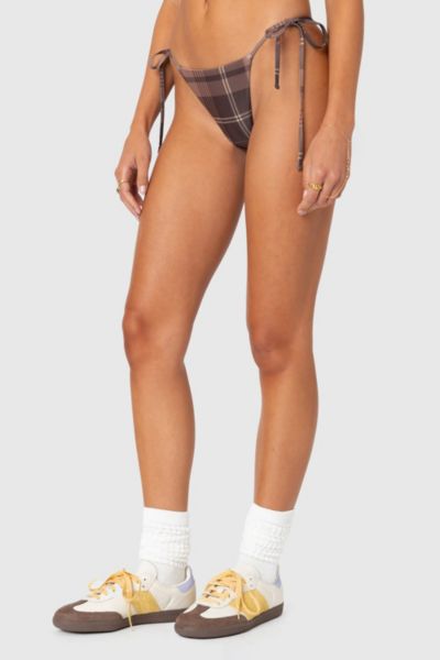 Edikted Wilhelmina Plaid String Bikini Bottom