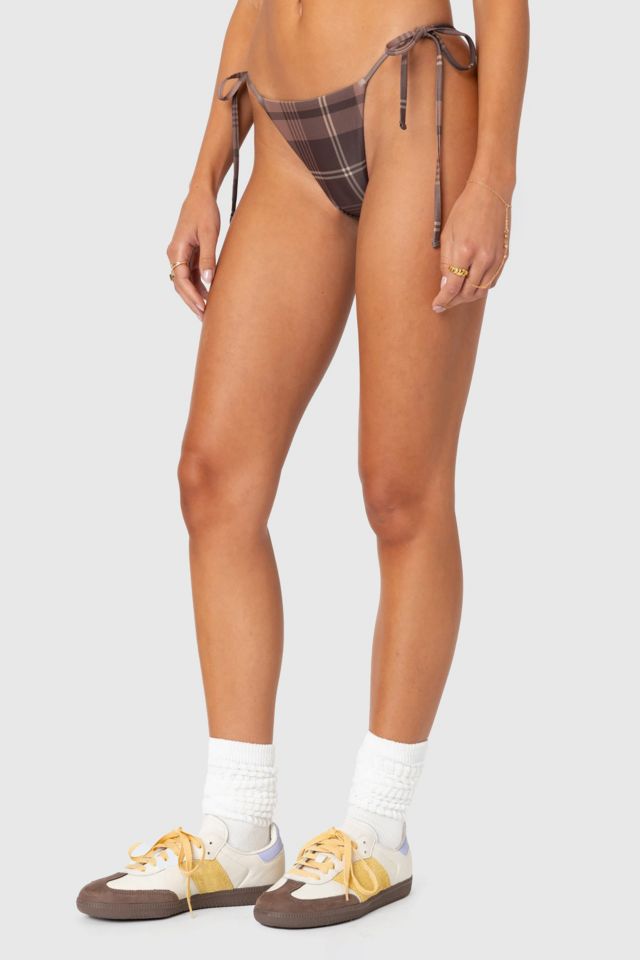Edikted Wilhelmina Plaid String Bikini Bottom #4
