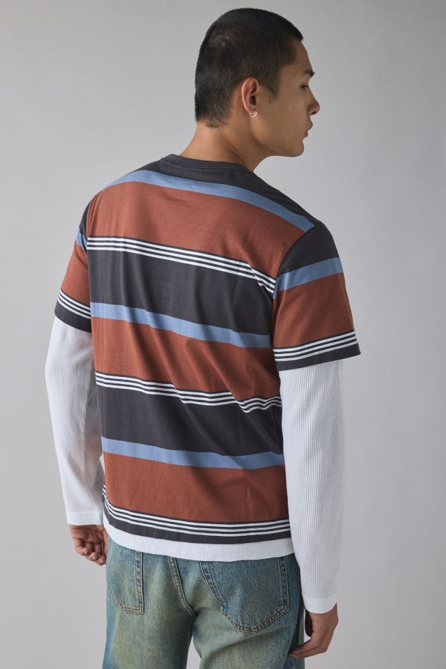 CAT Stripe Pattern Twofer Long Sleeve Tee #1