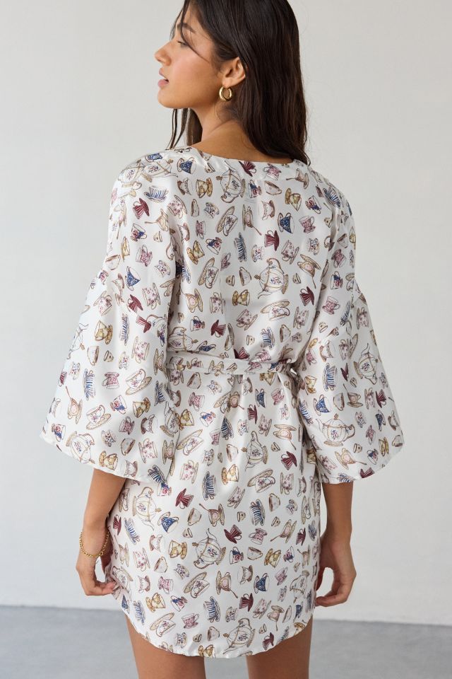 Out From Under Goodnight Kiss Satin Wrap Robe #1