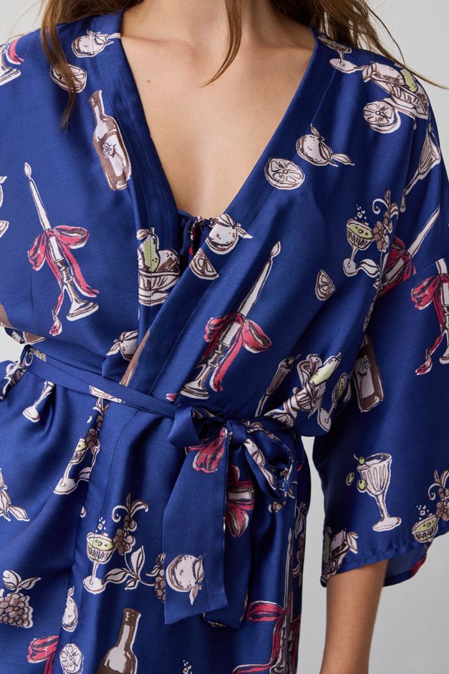 Out From Under Goodnight Kiss Satin Wrap Robe