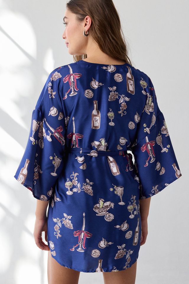 Out From Under Goodnight Kiss Satin Wrap Robe