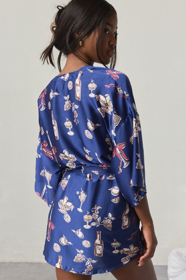 Out From Under Goodnight Kiss Satin Wrap Robe