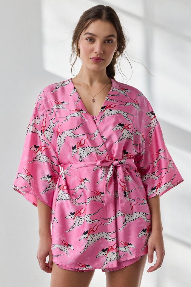 Out From Under Goodnight Kiss Satin Wrap Robe #1