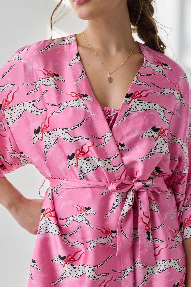 Out From Under Goodnight Kiss Satin Wrap Robe #2