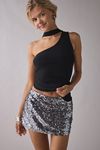 UO Olivia Paillette Sequin Low Rise Mico Mini Skirt