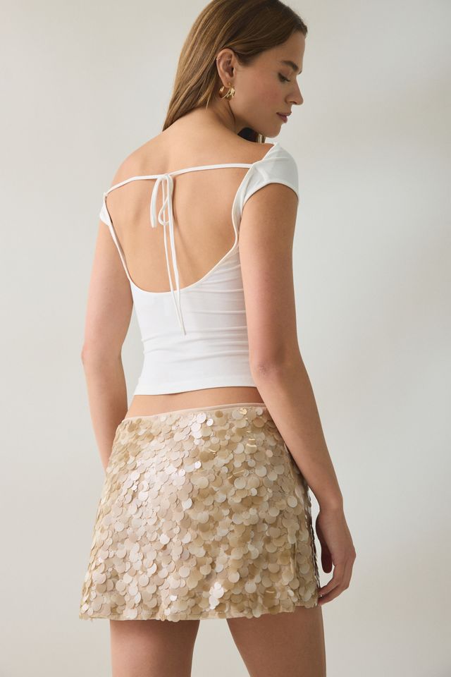 UO Olivia Paillette Sequin Low Rise Micro Mini Skirt #3