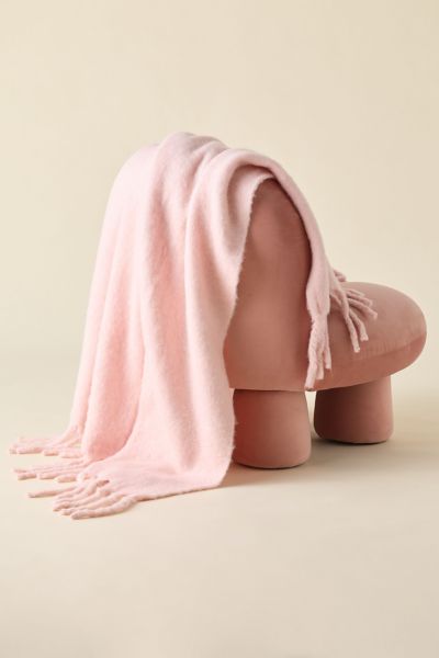 Urban Outfitters Monroe Faux Mohair Throw Blanket In Pink At  In Pink