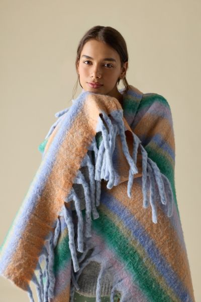 Monroe Faux Mohair Scarf Throw Blanket