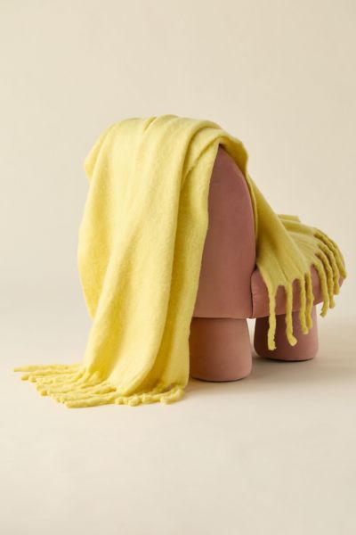 Urban Outfitters Monroe Faux Mohair Throw Blanket In Yellow At  In Yellow