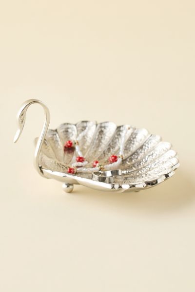 Swan Chrome Metal Trinket Dish