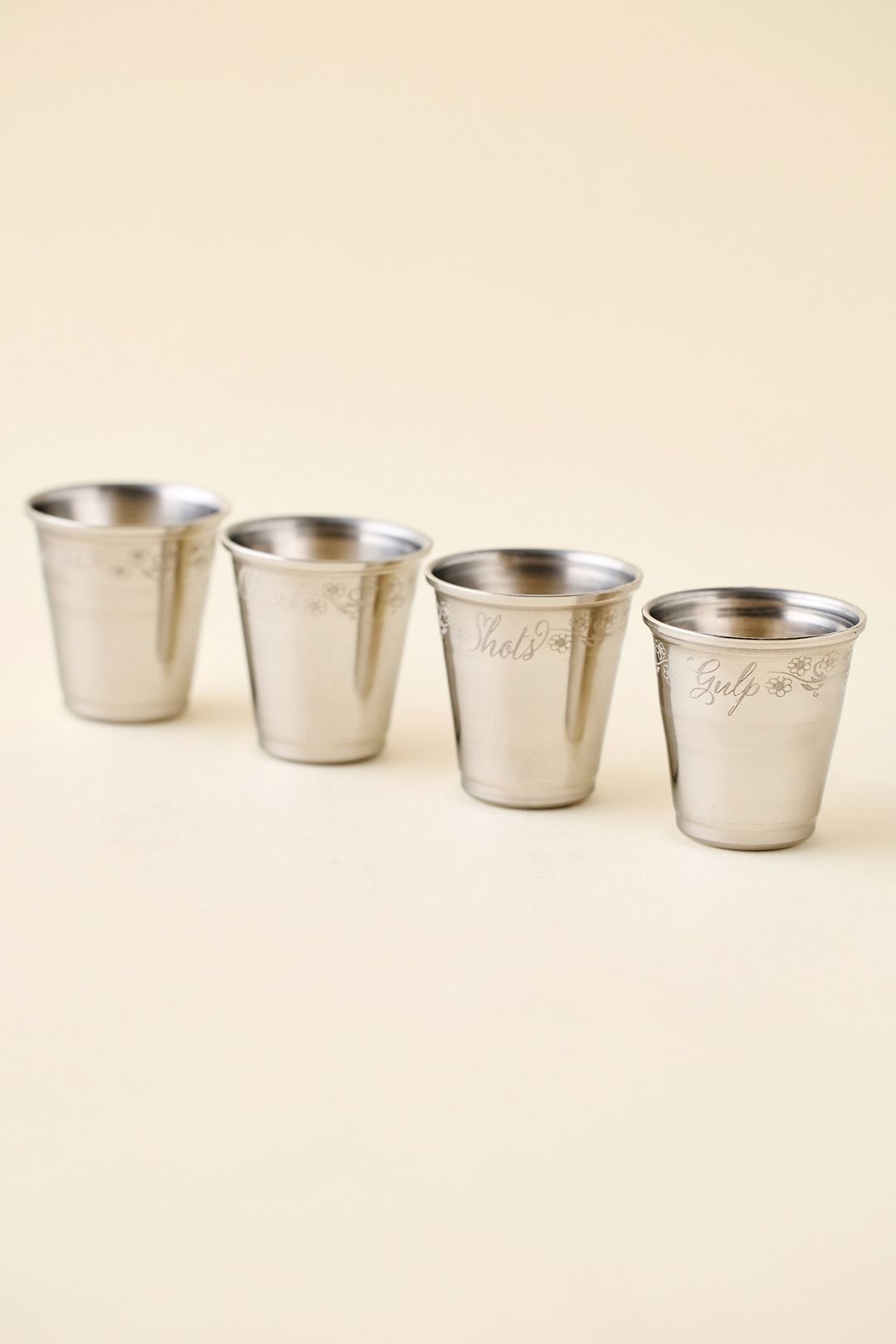 Esme Stainless Steel Shot Glass Set - Natural, ONE SIZE