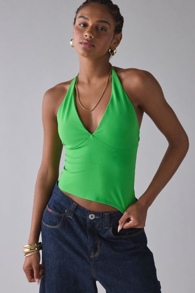 ReMADE By UO Remnants Bodycon Tie-Strap Halter Top