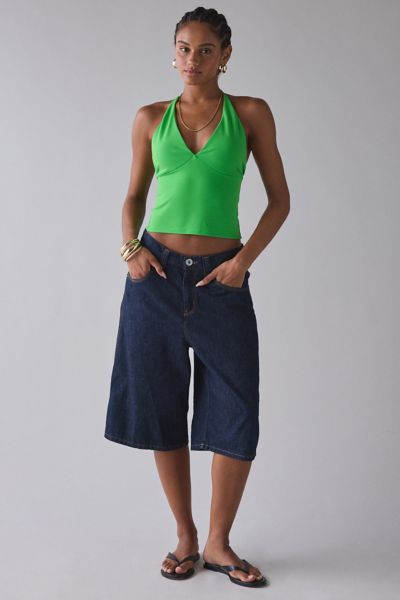 ReMADE By UO Remnants Bodycon Tie-Strap Halter Top