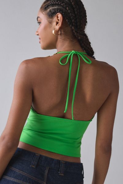 ReMADE By UO Remnants Bodycon Tie-Strap Halter Top