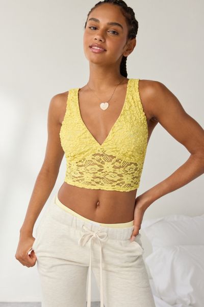 ReMADE By UO Remnants Textured Lace Cropped Tank Top