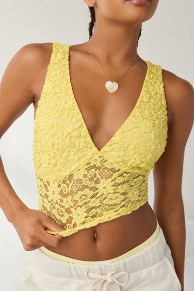ReMADE By UO Remnants Textured Lace Cropped Tank Top
