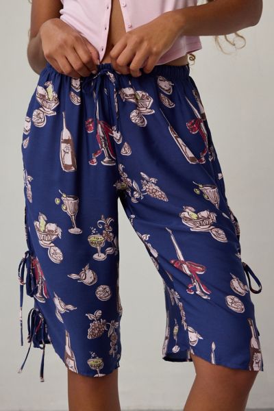 Out From Under Goodnight Kiss Side-Tie Satin Long Pajama Short