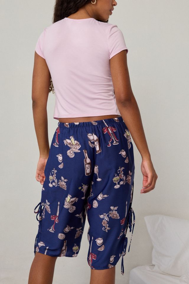 Out From Under Goodnight Kiss Side-Tie Satin Long Pajama Short #2