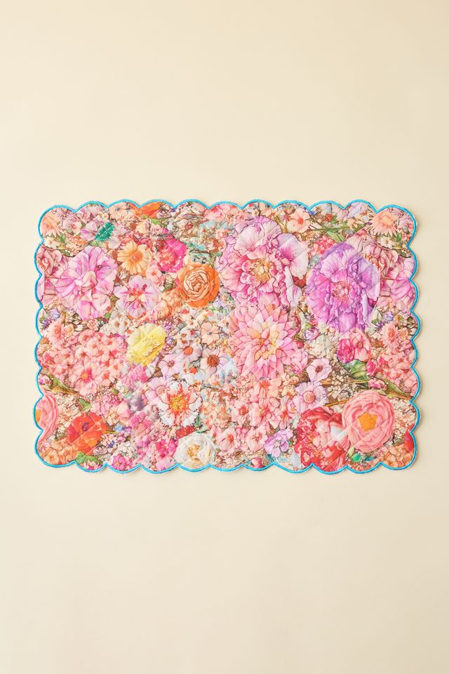 Scalloped Printed Quilted Placemat #1