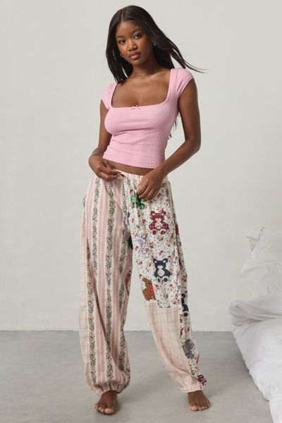 Out From Under In Your Dreams Brushed Flannel Lounge Jogger Pant In Pink Combo, Women's At Urban Outfitters In Pink
