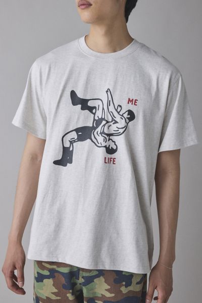 TEE LIBRARY ME & LIFE GRAPHIC TEE IN GREY, MEN'S AT URBAN OUTFITTERS 