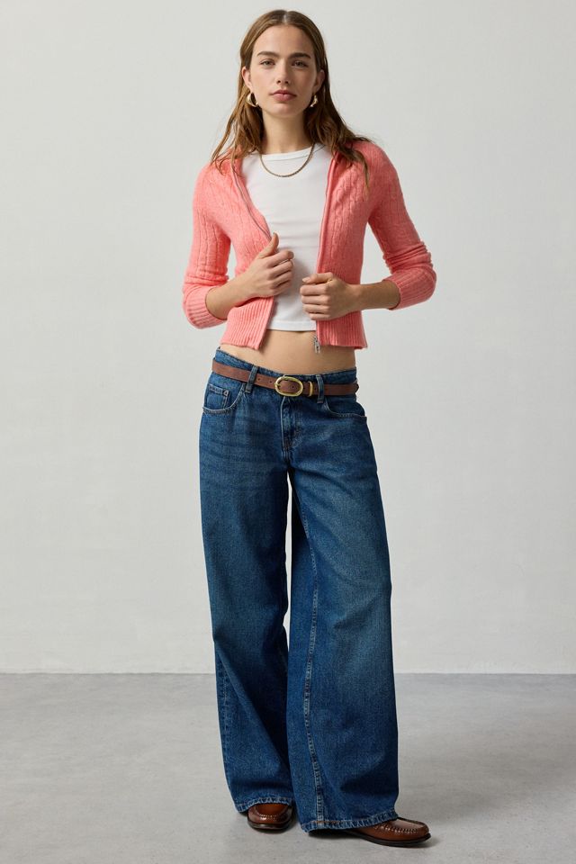 BDG Monet Cable Knit Zip-Up Hoodie Sweatshirt #2