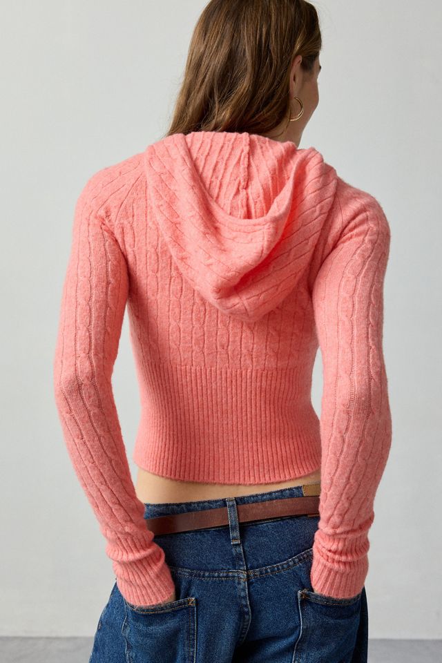 BDG Monet Cable Knit Zip-Up Hoodie Sweatshirt #3