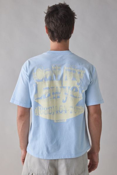 Market Call My Lawyer 3d Graphic Tee In Sky, Men's At Urban Outfitters
