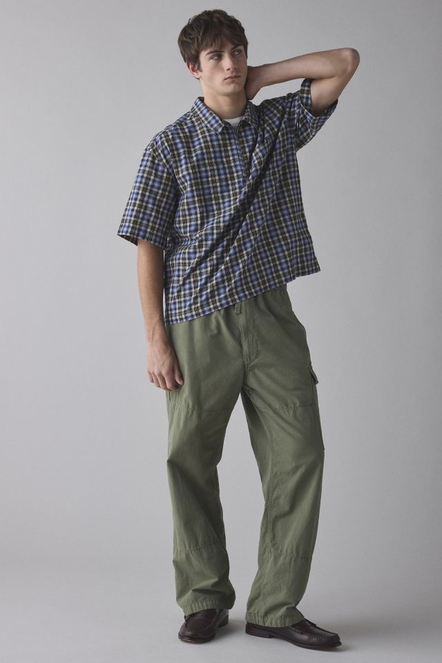 iets frans... Check Quarter Zip Short Sleeve Shirt #2