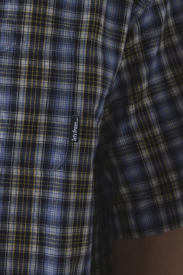 iets frans... Check Quarter Zip Short Sleeve Shirt #3