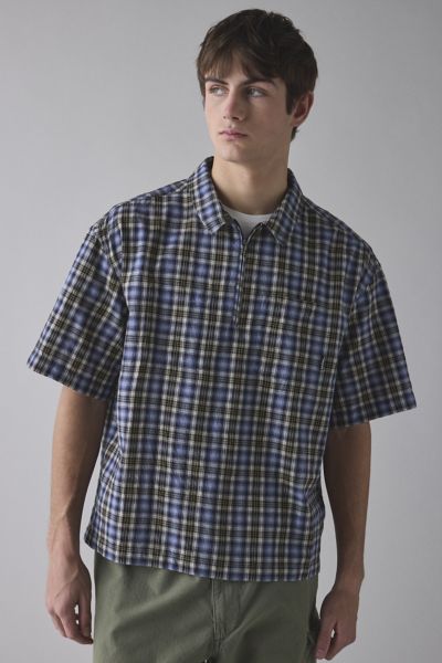 iets frans... Check Quarter Zip Short Sleeve Shirt