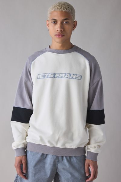 Iets Frans . Paneled Crew Neck Sweatshirt In Grey, Men's At Urban Outfitters