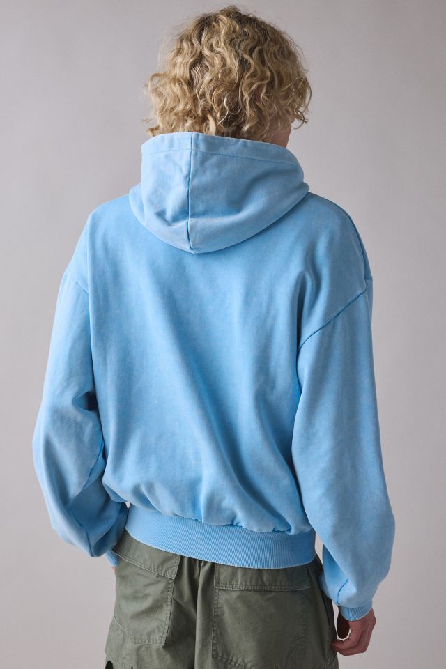 トップス Slacker Acid Wash Zip Hoodie Blue Acid Wash Zip Hoodie Blue – Slacker