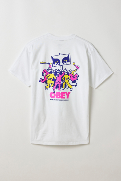Obey Graphic Tee In White, Men's At Urban Outfitters In White