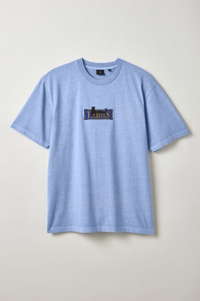 Thrills Pit Stop Graphic Oversized Fit Tee In Sky, Men's At Urban Outfitters In Blue