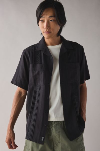 Thrills Pit Stop Bowling Shirt In Black, Men's At Urban Outfitters In Black