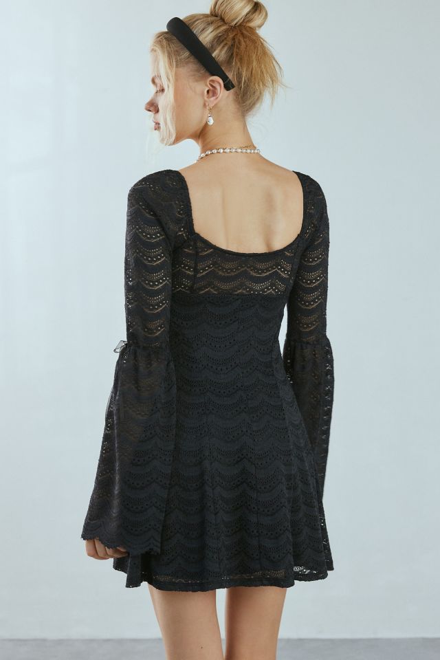 Kimchi Blue Alina Ribbon Trim Lace Bell Sleeve Mini Dress #2