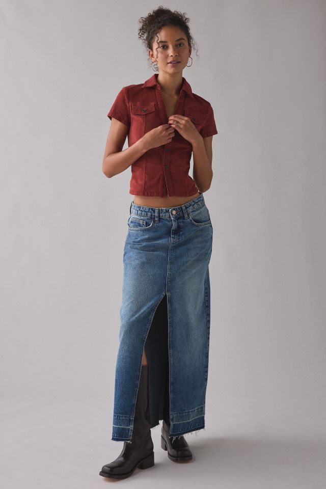 BDG Polly Corduroy Slim Short Sleeve Button-Up Shirt #2
