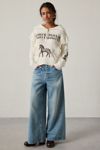 Kimchi Blue Paloma Lace Trim 1/4 Zip Pullover Sweater