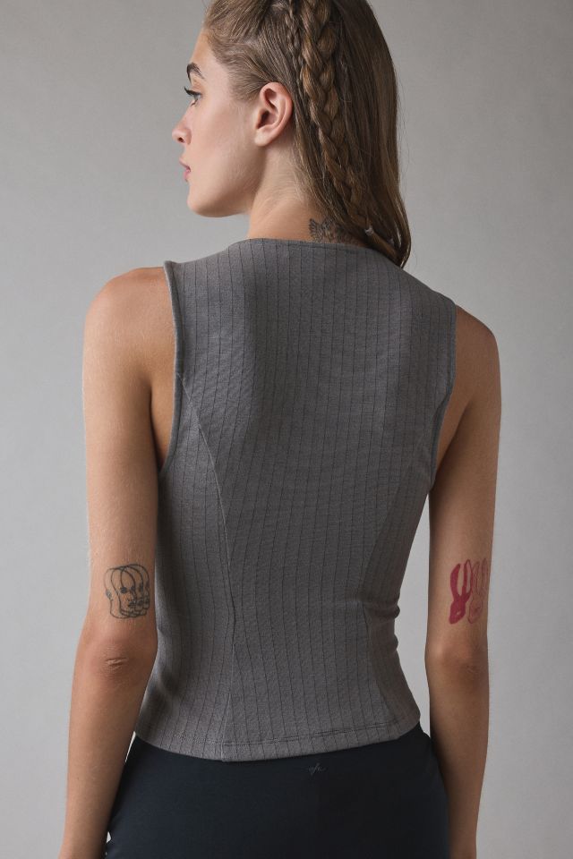 UO Scarlet Tailored Ponte Button Front Tailored Vest Top #3