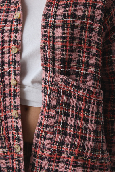 BDG Bryson Waffle Plaid Oversized Button-Down Shirt
